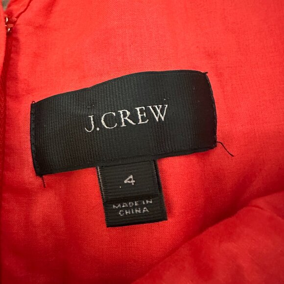 J. Crew Coral Eyelet Strappy Midi Dress Women's size 4 100% Cotton - Picture 4 of 7